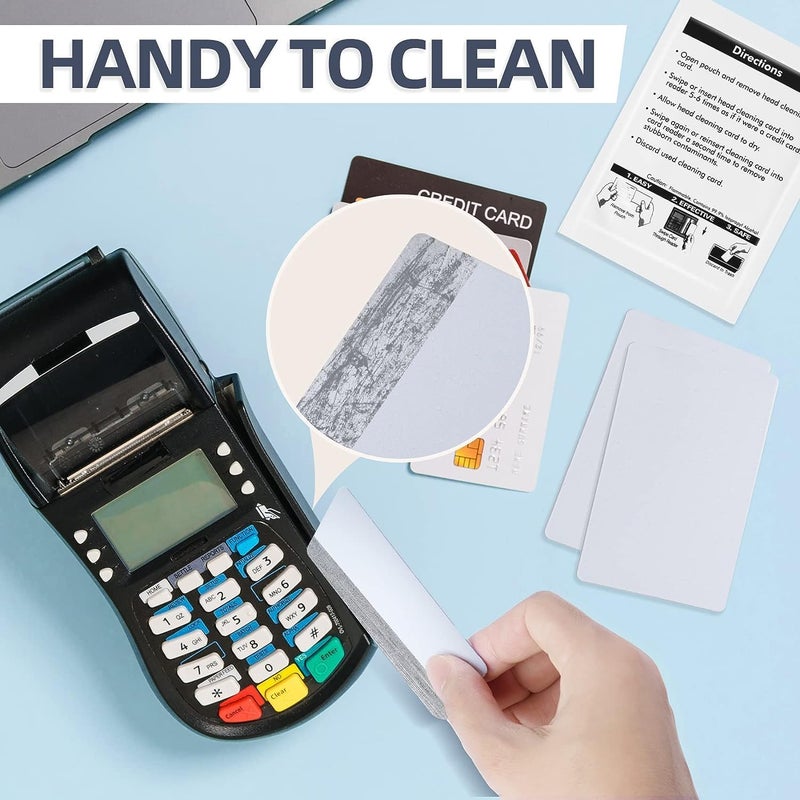 BIHYM Card Reader Cleaning Cards - Dual Side Credit Card Reader Cleaner, CR80 Card Reader Cleaner POS Swipe Terminal Cleaning Cards (80PCS) - Image 5